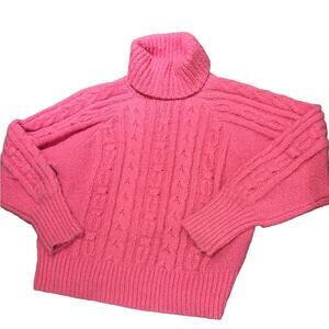 A New Day Barbie Hot Pink Cableknit Turtleneck Sweater in a Womens XL